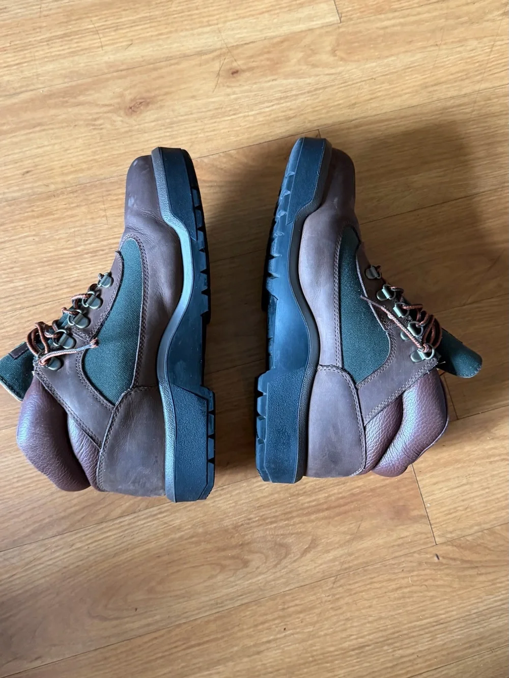 Timberland Brown and Green Men's Leather Hiking Boots